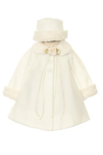 166 Fleece Cape-Style Baby Coat with Matching Hat