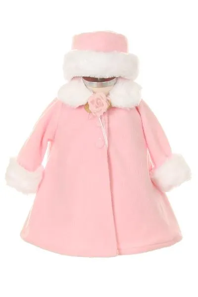 166 Fleece Cape-Style Baby Coat with Matching Hat
