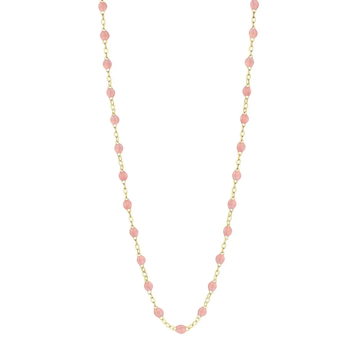 18K Gold and Blush Resin Beaded "Classic" Necklace