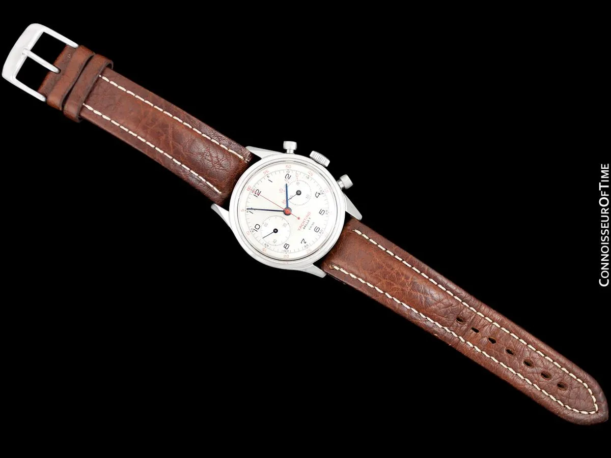 1940's Gallet Multichron Yachting Vintage Mens Large Size Chronograph - Stainless Steel