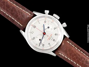 1940's Gallet Multichron Yachting Vintage Mens Large Size Chronograph - Stainless Steel