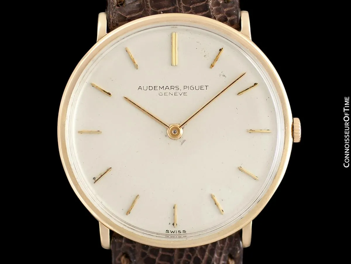 1950's Audemars Piguet "Extra-Flat" Vintage Mens Midsize Watch - 18K Gold