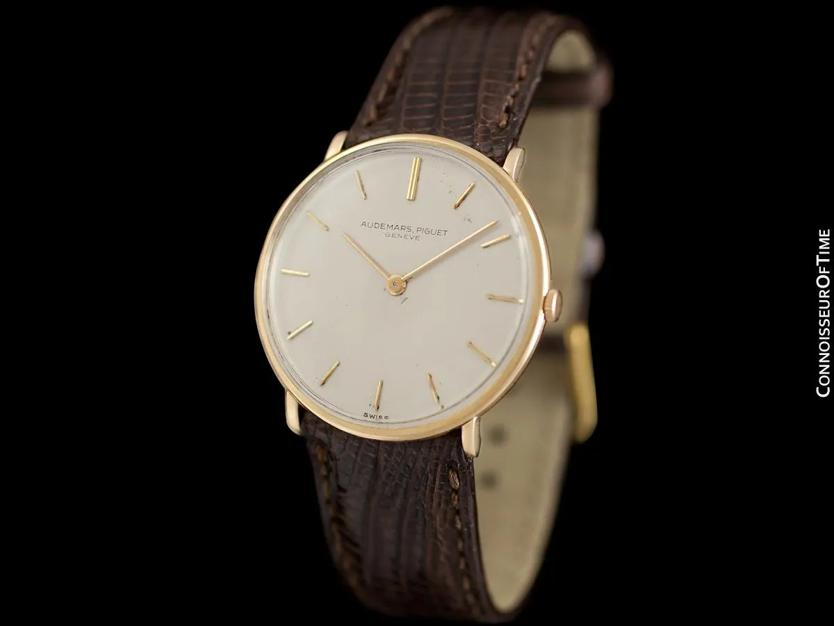 1950's Audemars Piguet "Extra-Flat" Vintage Mens Midsize Watch - 18K Gold