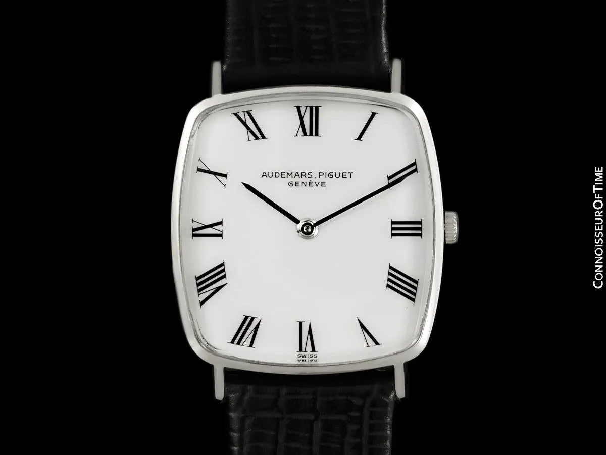 1968 Audemars Piguet "Extra-Flat" Vintage Mens Tonneau Watch - 18K White Gold