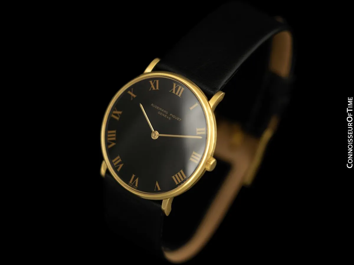 1969 Audemars Piguet "Extra-Flat" Vintage Mens Midsize Watch - 18K Gold