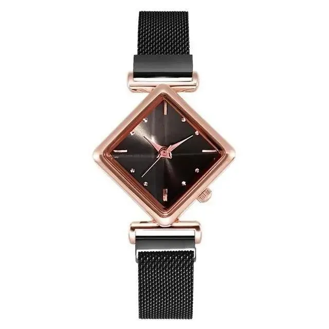 2021 Stylish Luxury Magnet Buckle Watch Ladies Quartz Wrist Watch With Bracelet Gift - Watches for Women and Girls