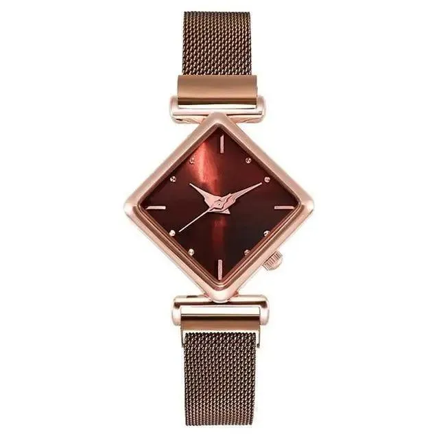 2021 Stylish Luxury Magnet Buckle Watch Ladies Quartz Wrist Watch With Bracelet Gift - Watches for Women and Girls