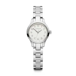 28MM STEEL ALLIANCE XS, WHITE DIAL WITH SWAROVSKI CRYSTALS.