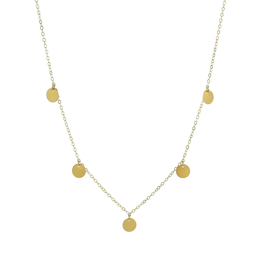 5 Tiny Discs Necklace
