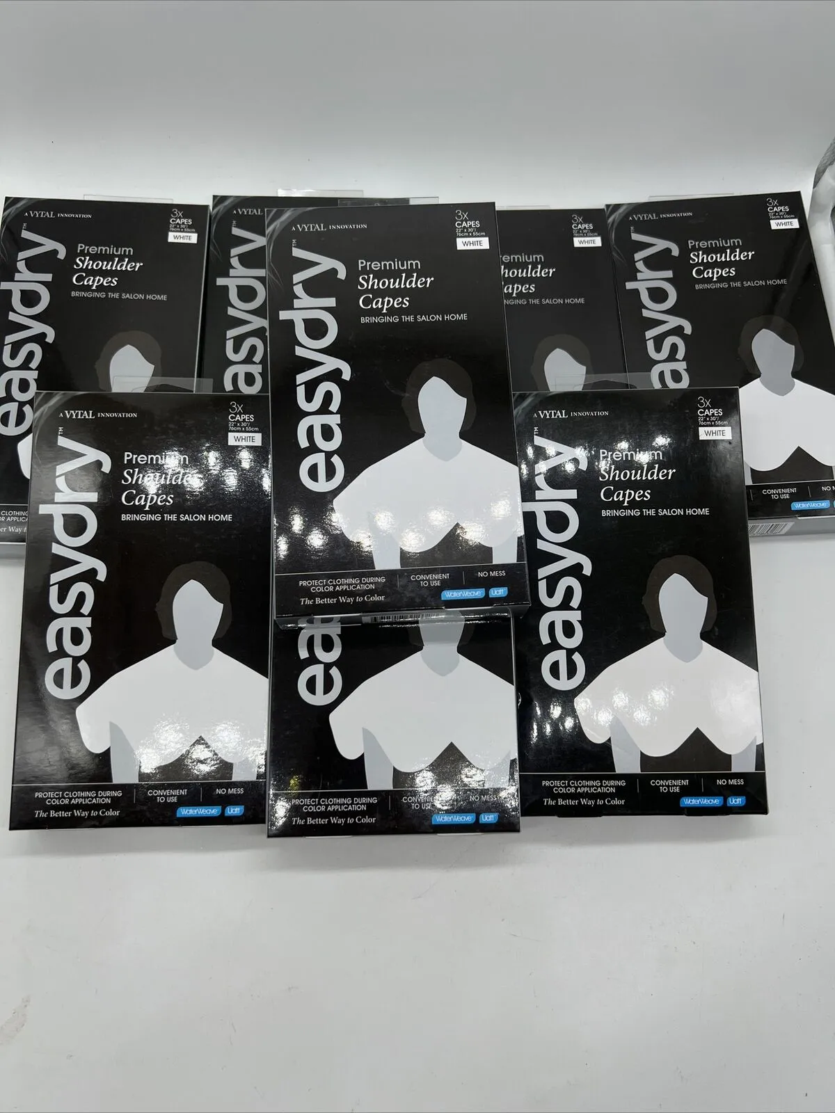 (8) Vytal Easydry Premium Shoulder Capes Hair 22x30" ￼3 Ct White Absorbent 24ttl
