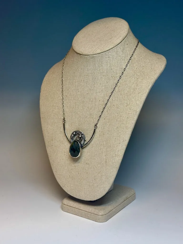 .925 FACETEDLABRADORITE TANGLE CHOKER BR447