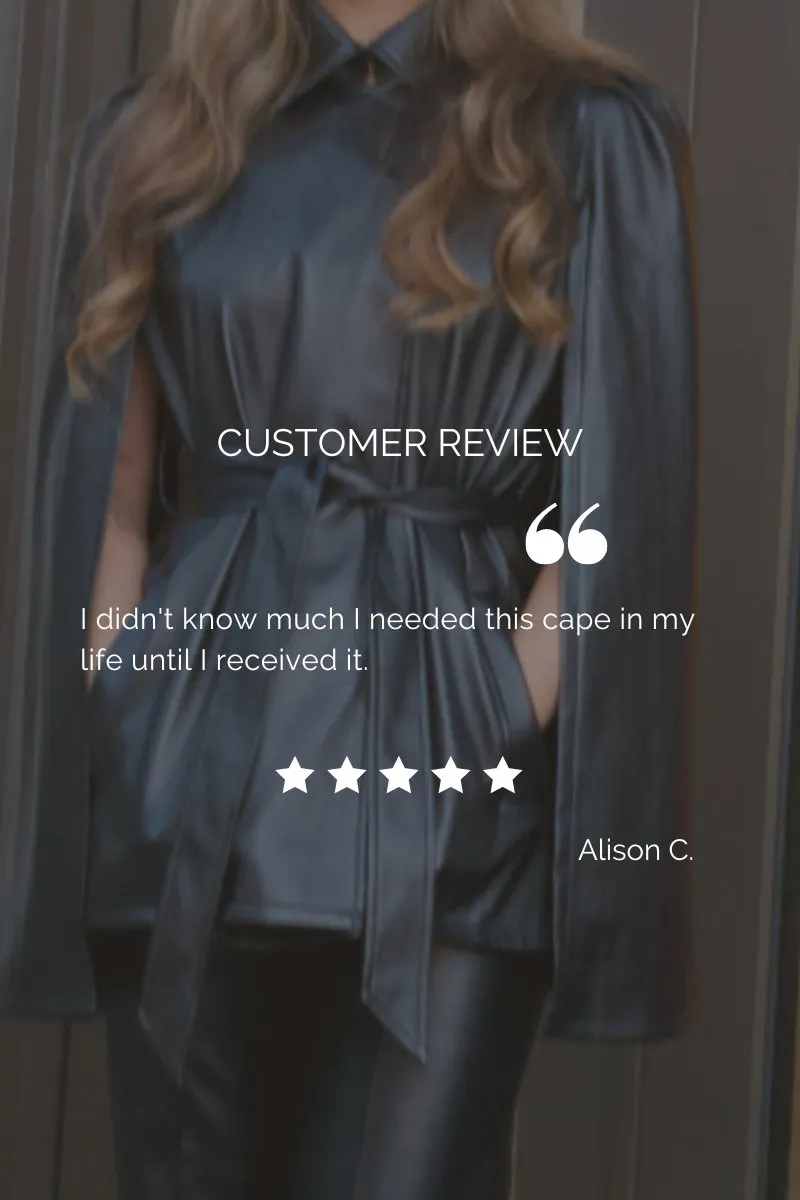 Adele Vegan Short Leather Cape