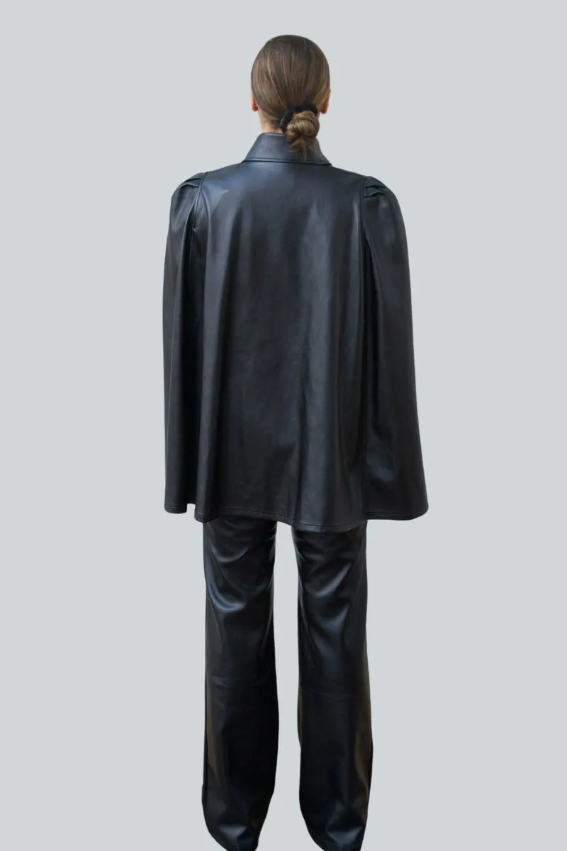 Adele Vegan Short Leather Cape