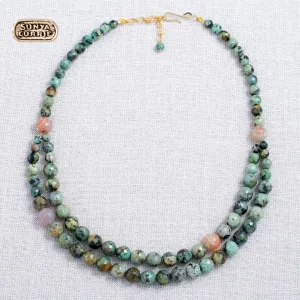 African Turquoise and Agate Necklace