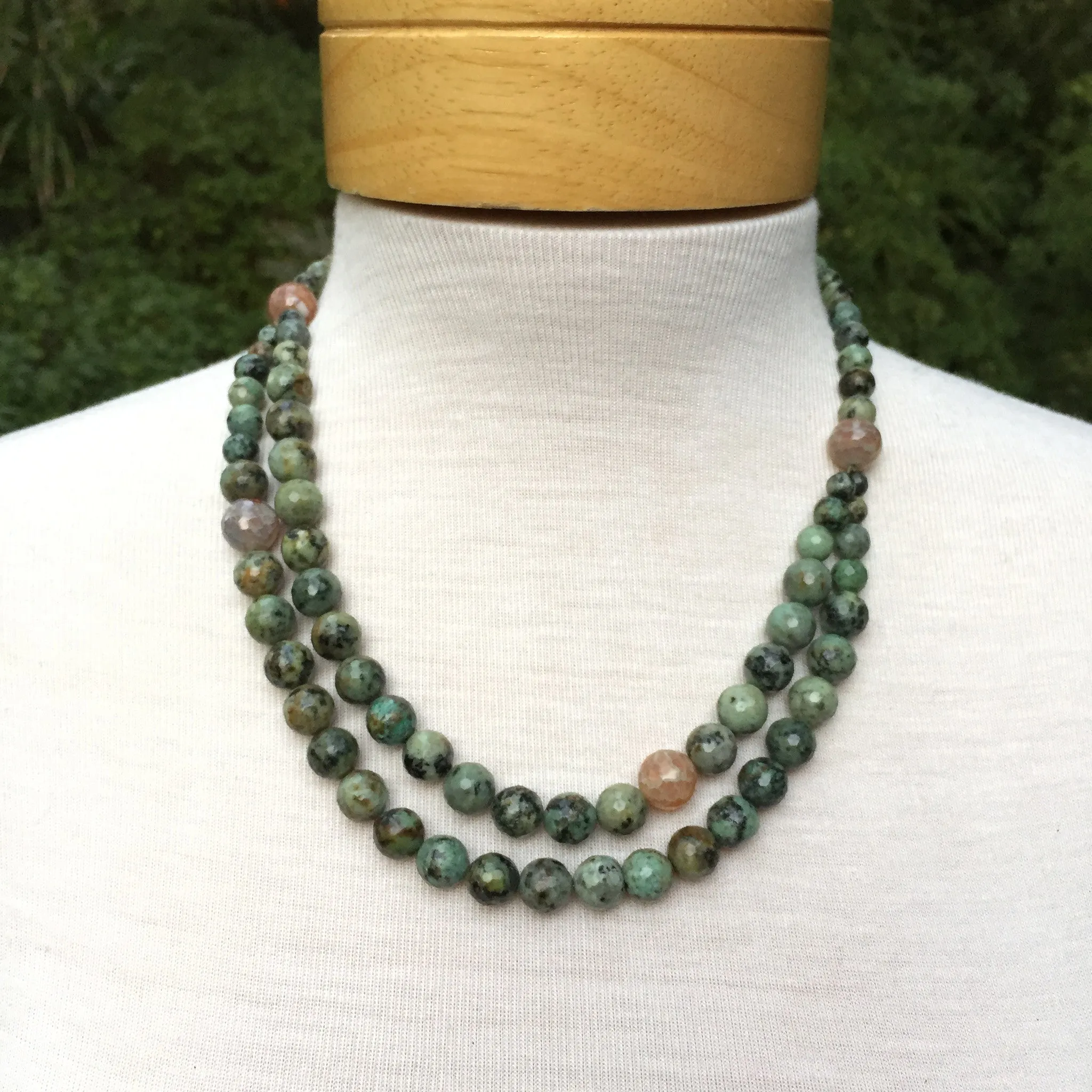 African Turquoise and Agate Necklace