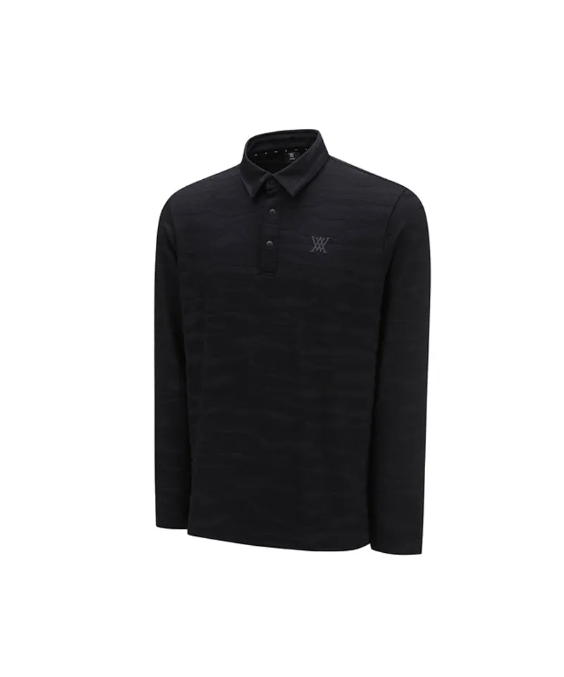 ANEW Men's Camo Pattern Long T-Shirt - Black