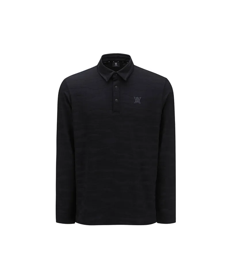 ANEW Men's Camo Pattern Long T-Shirt - Black