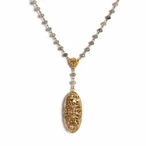 Antigua Rosary Lux Labradorite   Necklace Extender
