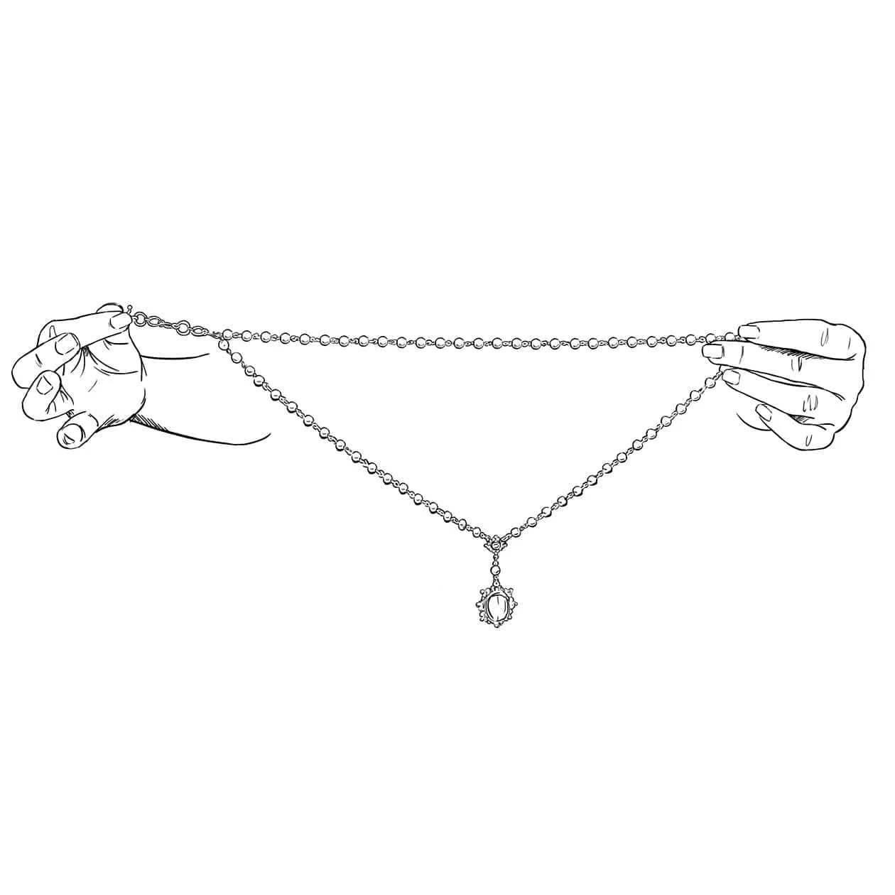 Antigua Rosary Lux Labradorite   Necklace Extender