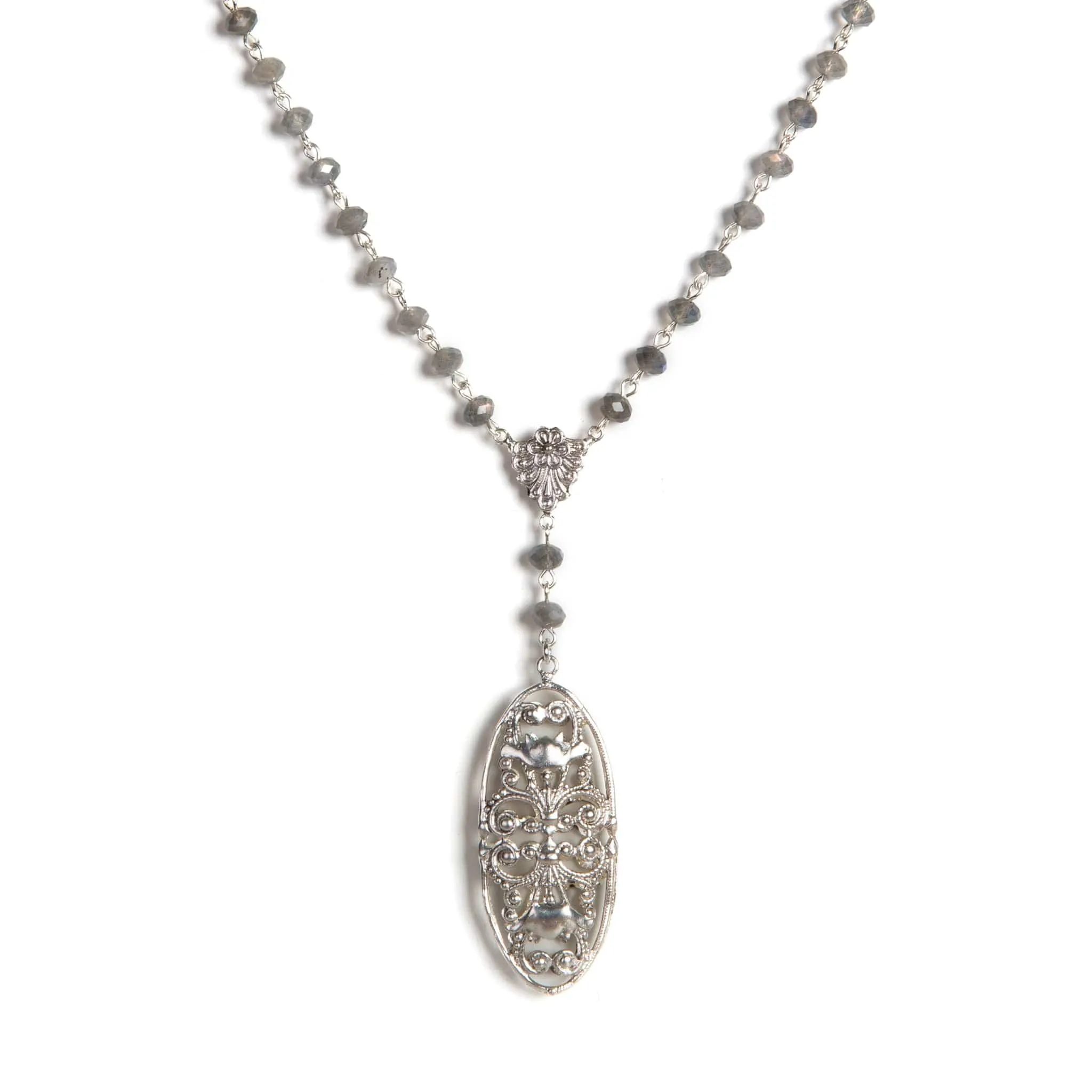Antigua Rosary Lux Labradorite   Necklace Extender