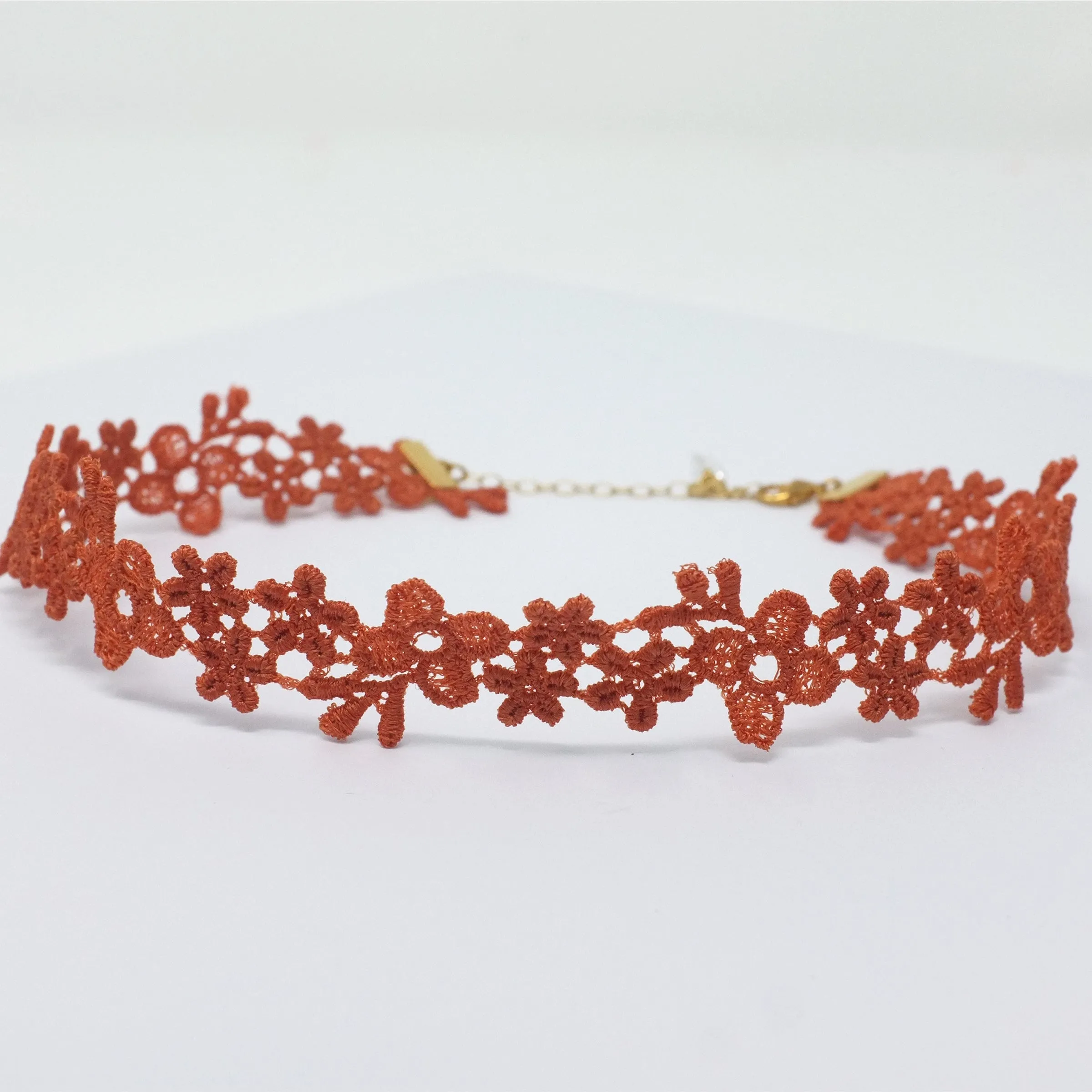 Astrid Daisy Lace Choker in Burnt Orange
