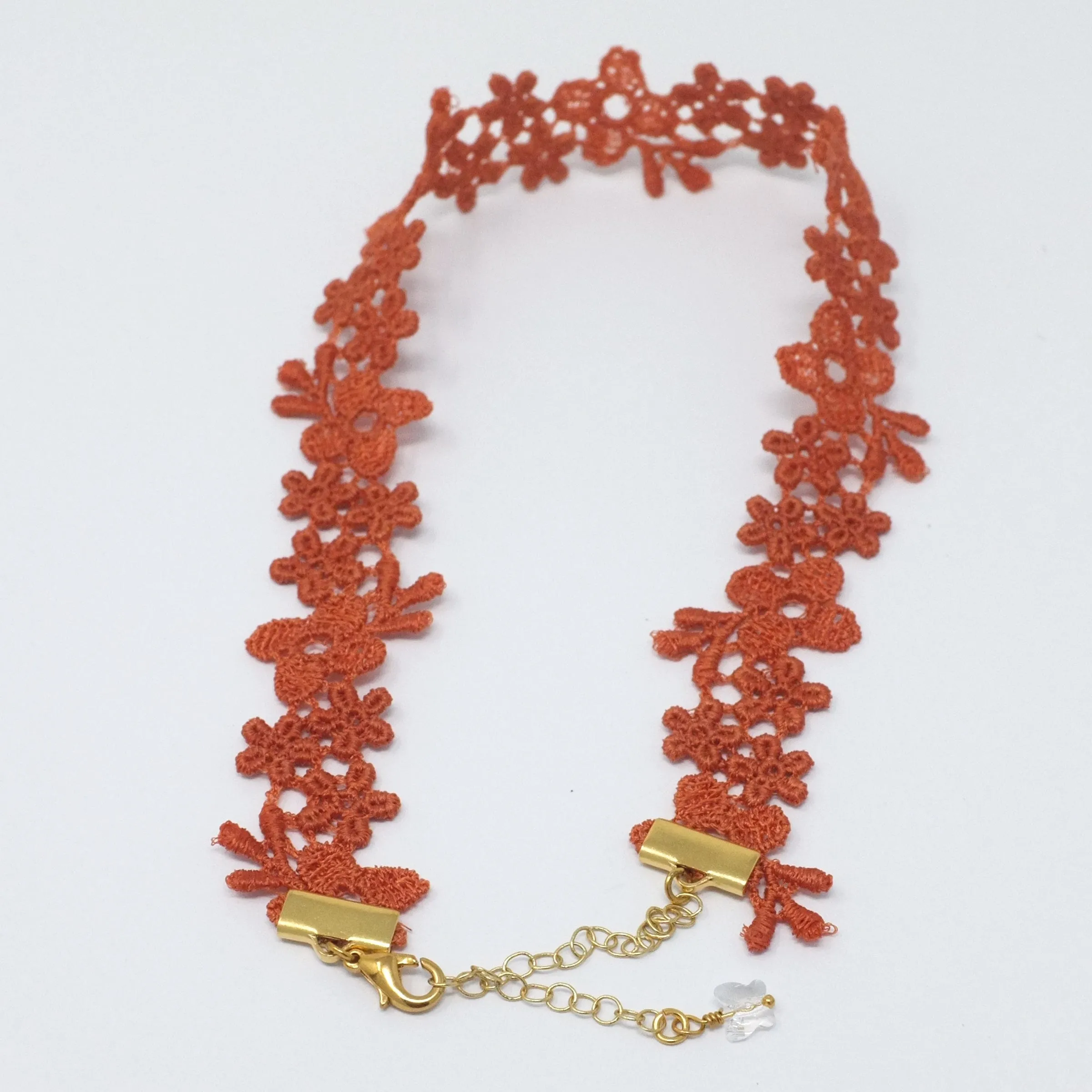 Astrid Daisy Lace Choker in Burnt Orange