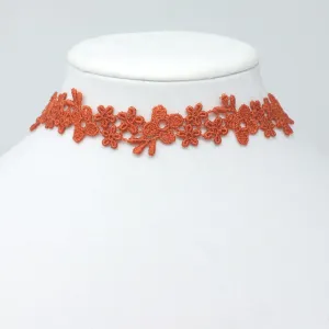 Astrid Daisy Lace Choker in Burnt Orange