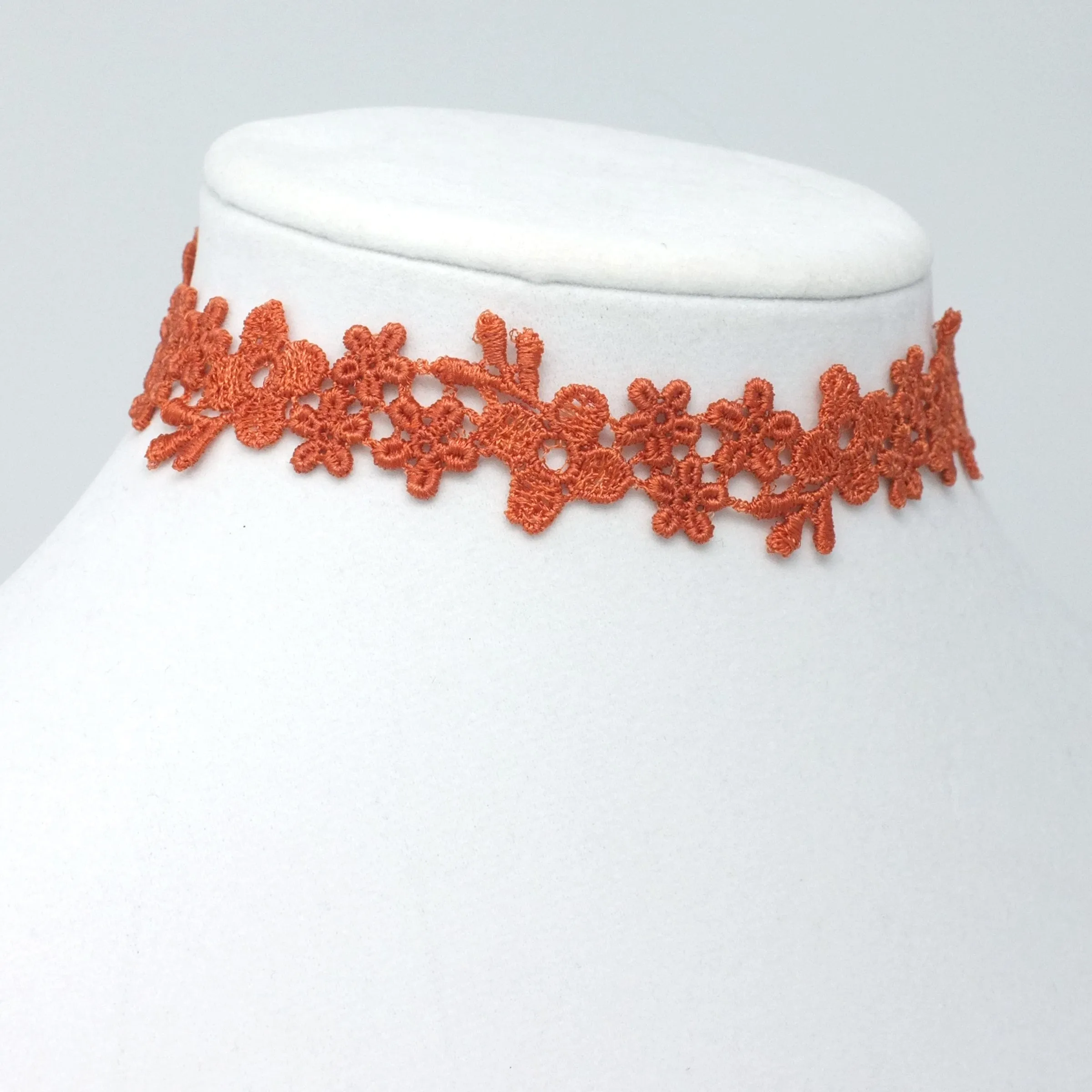 Astrid Daisy Lace Choker in Burnt Orange