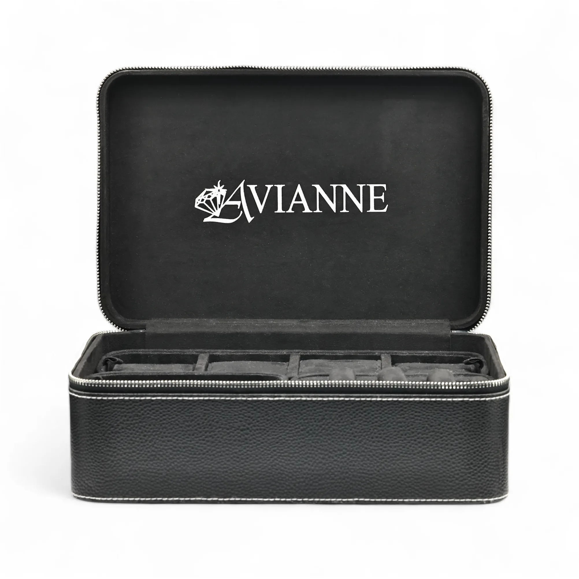 Avianne & Co. Leather Luxury World Traveler Jewelry & Watch Case