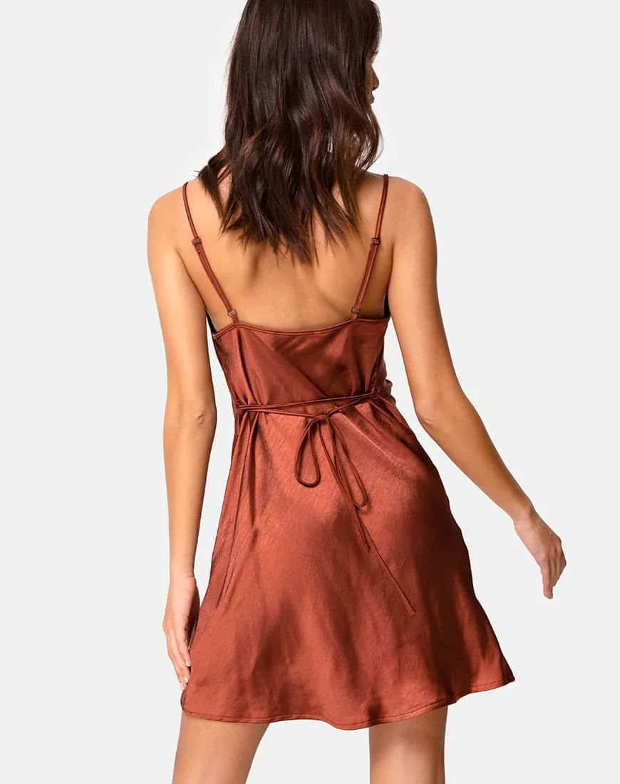 Backless Satin Mini Dress