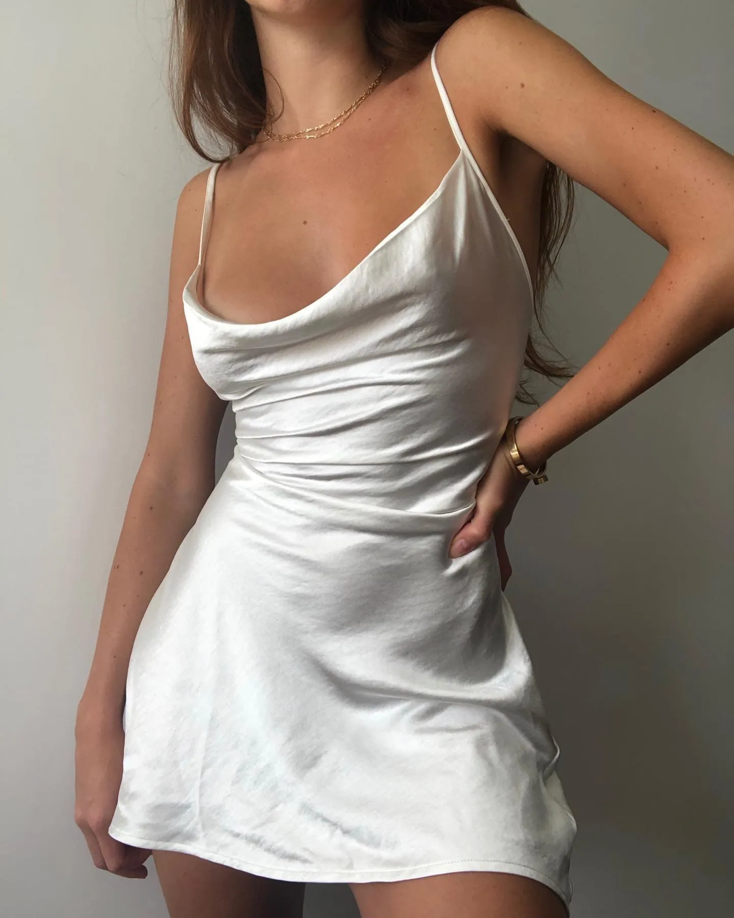 Backless Satin Mini Dress