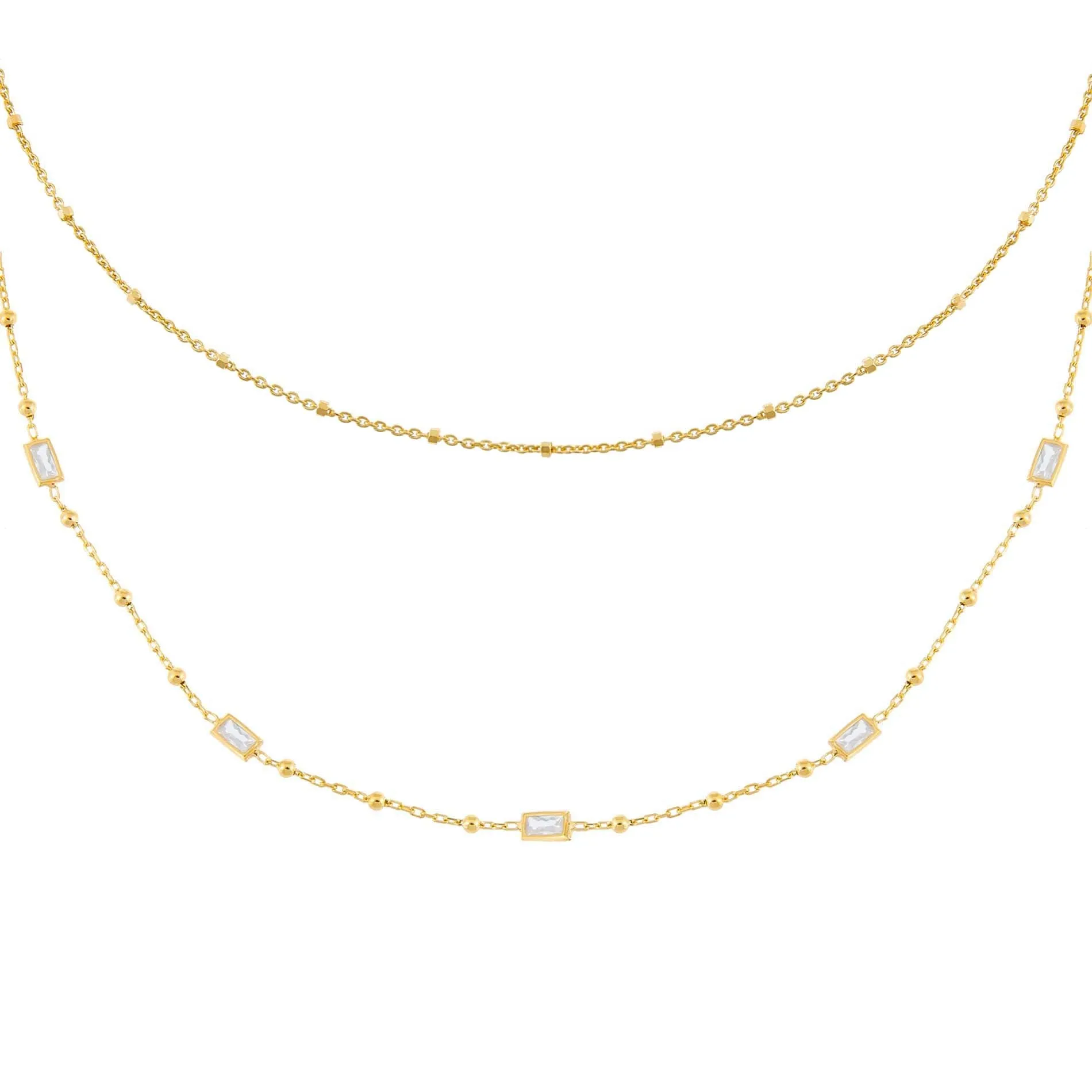 Beaded Chain Necklace Combo Set
