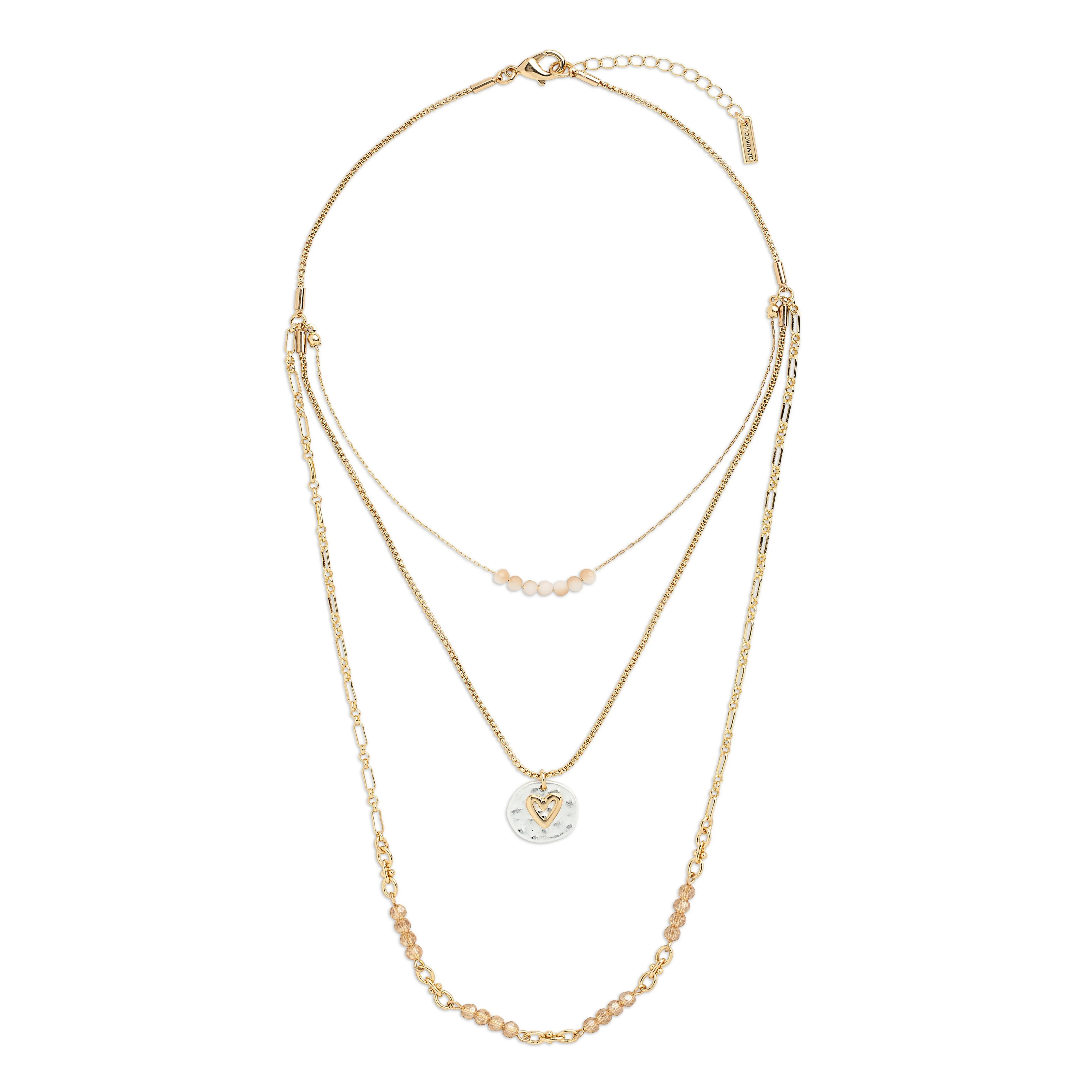Beaded Love Necklace - Champagne