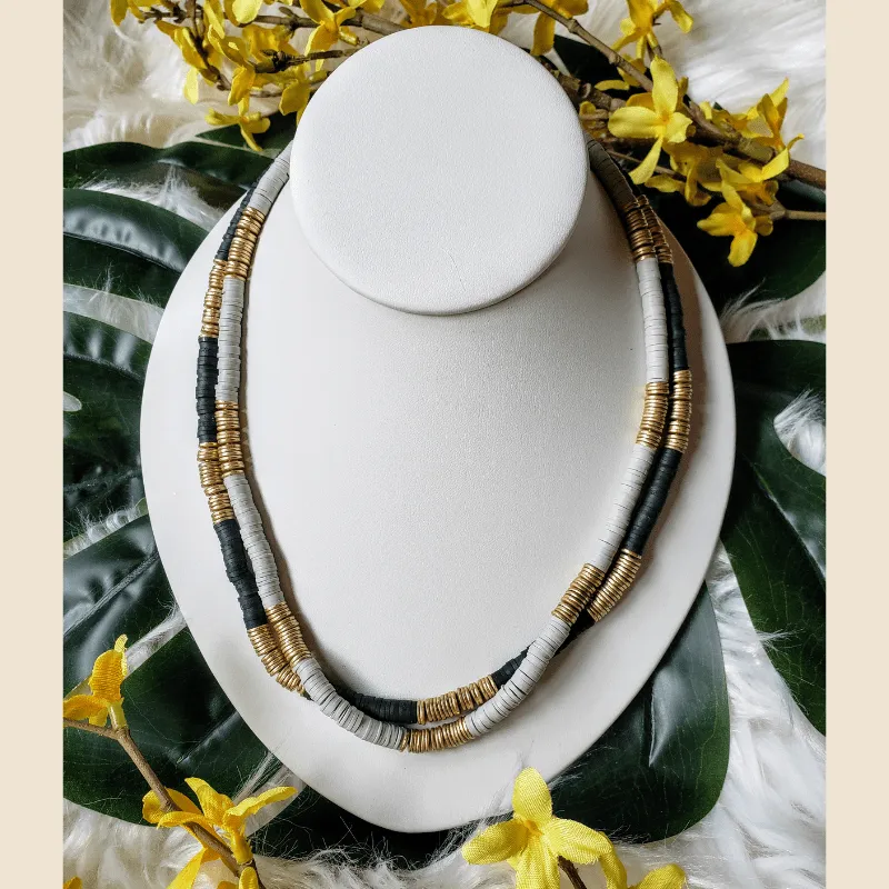 Bedstuy Beaded Necklace - Black or Gray