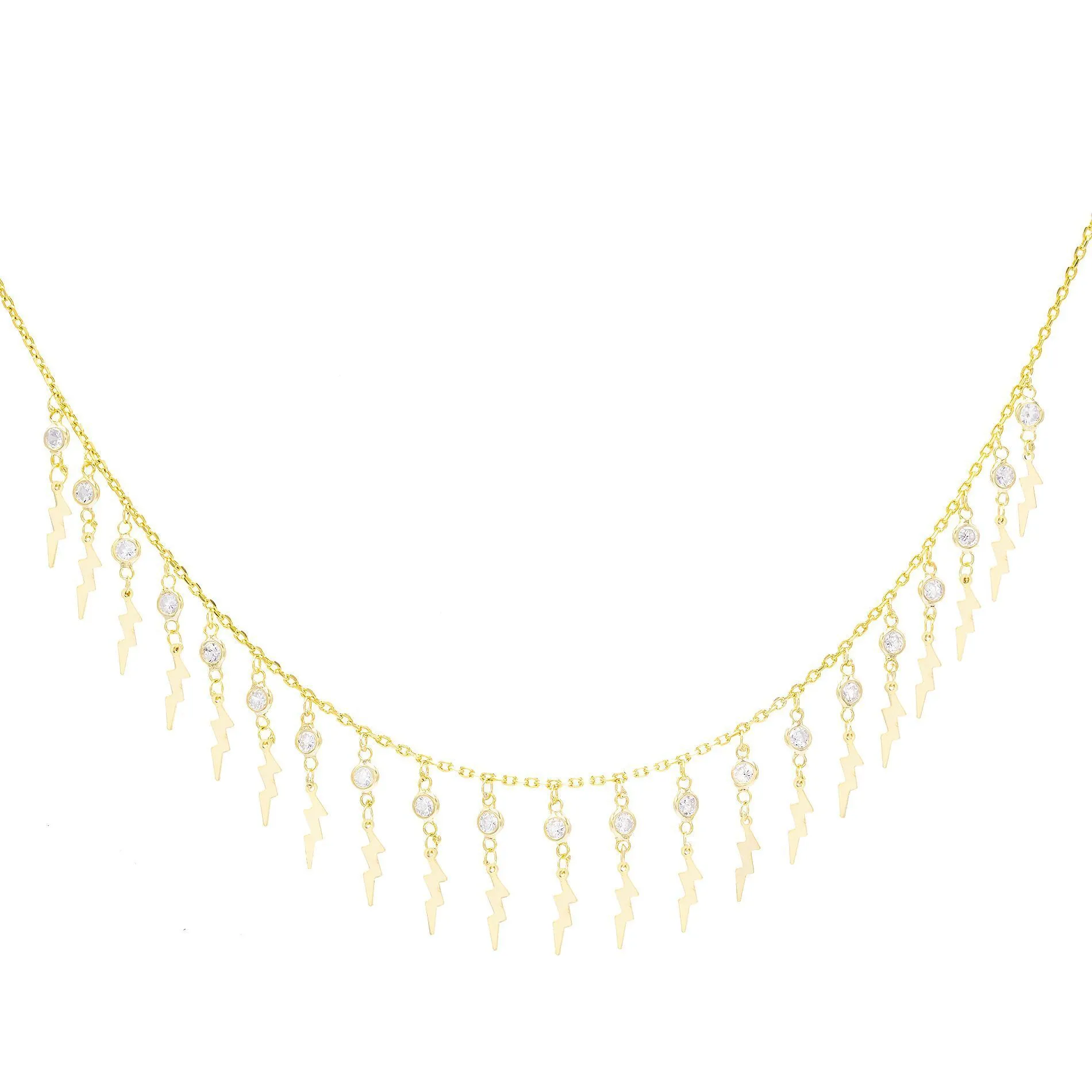 Bezel Lightning Bolt Choker