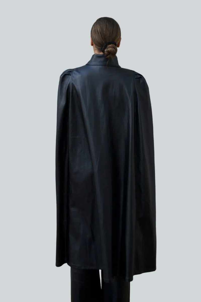 Bianca Long Vegan Leather Cape