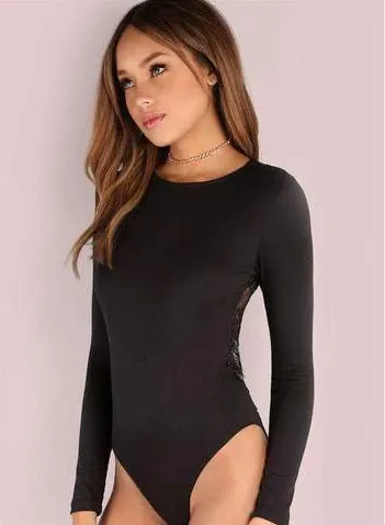 Black backless Lingerie bodysuit
