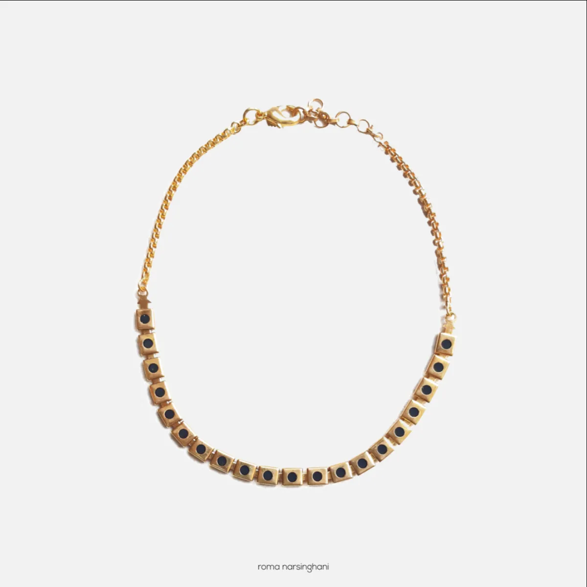 Black Meena Choker In Black / Gold