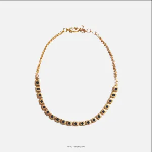 Black Meena Choker In Black / Gold