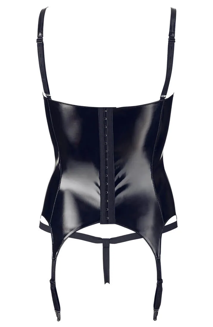 Black open cup vinyl bustier - Hands-On Approach