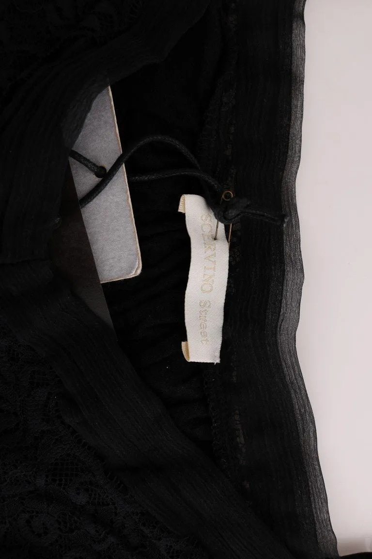 Black Wool Camisole Lingerie Top