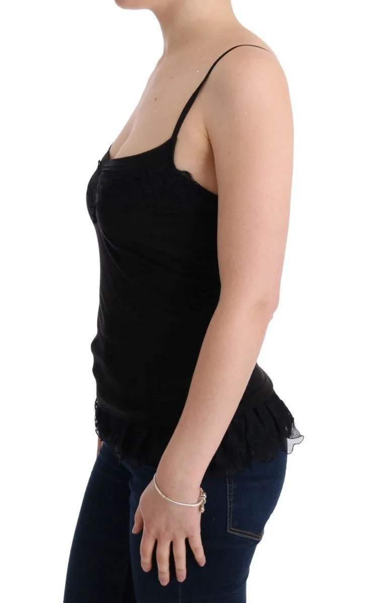 Black Wool Camisole Lingerie Top