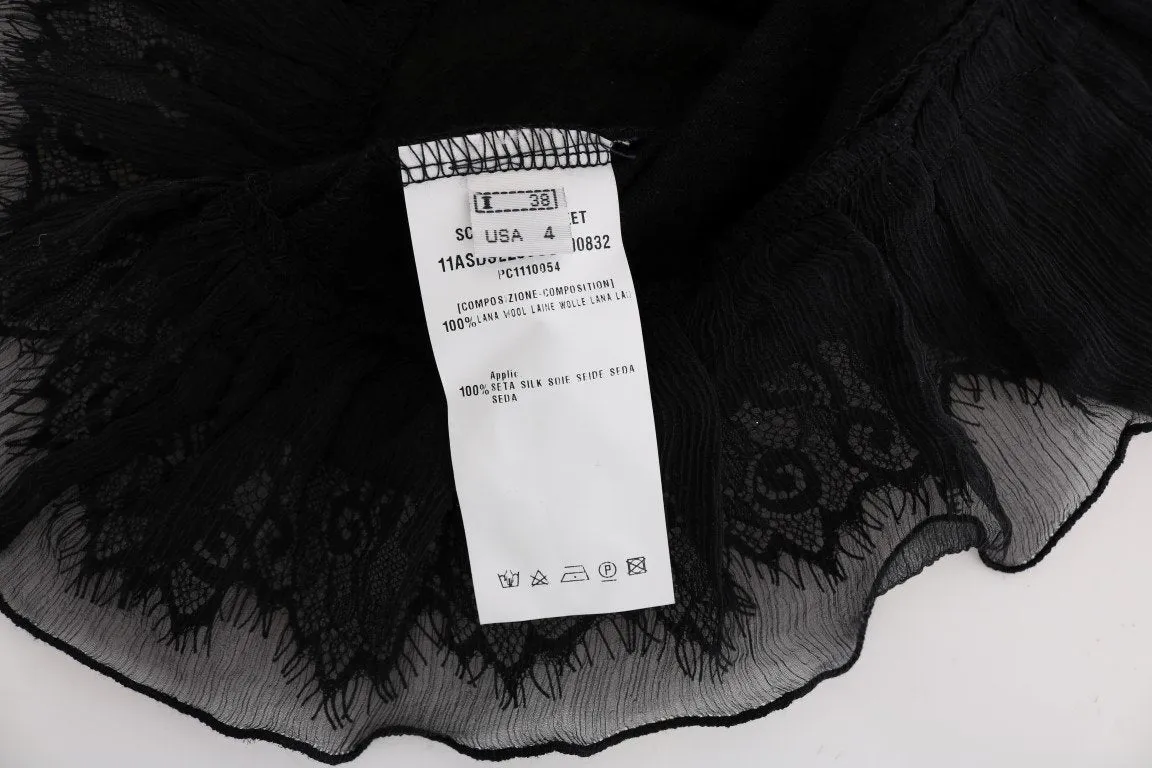 Black Wool Camisole Lingerie Top