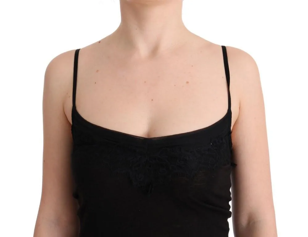 Black Wool Camisole Lingerie Top