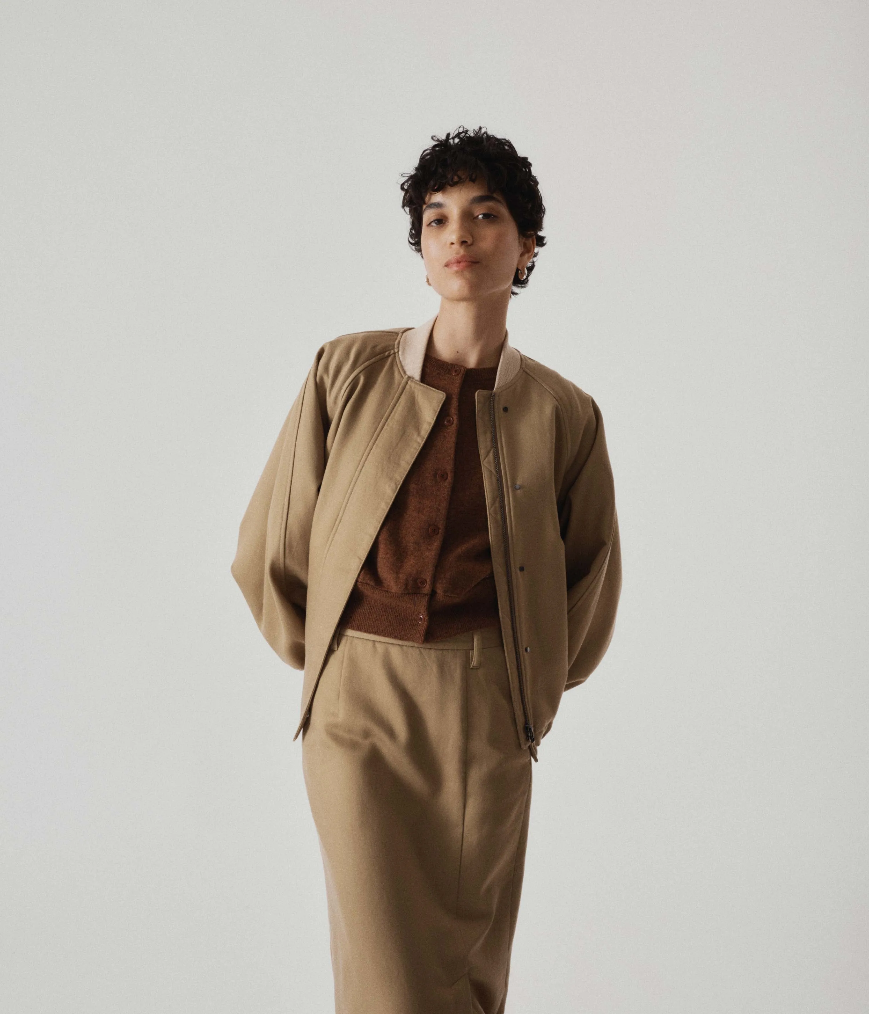 Bomber Jacket in Camel