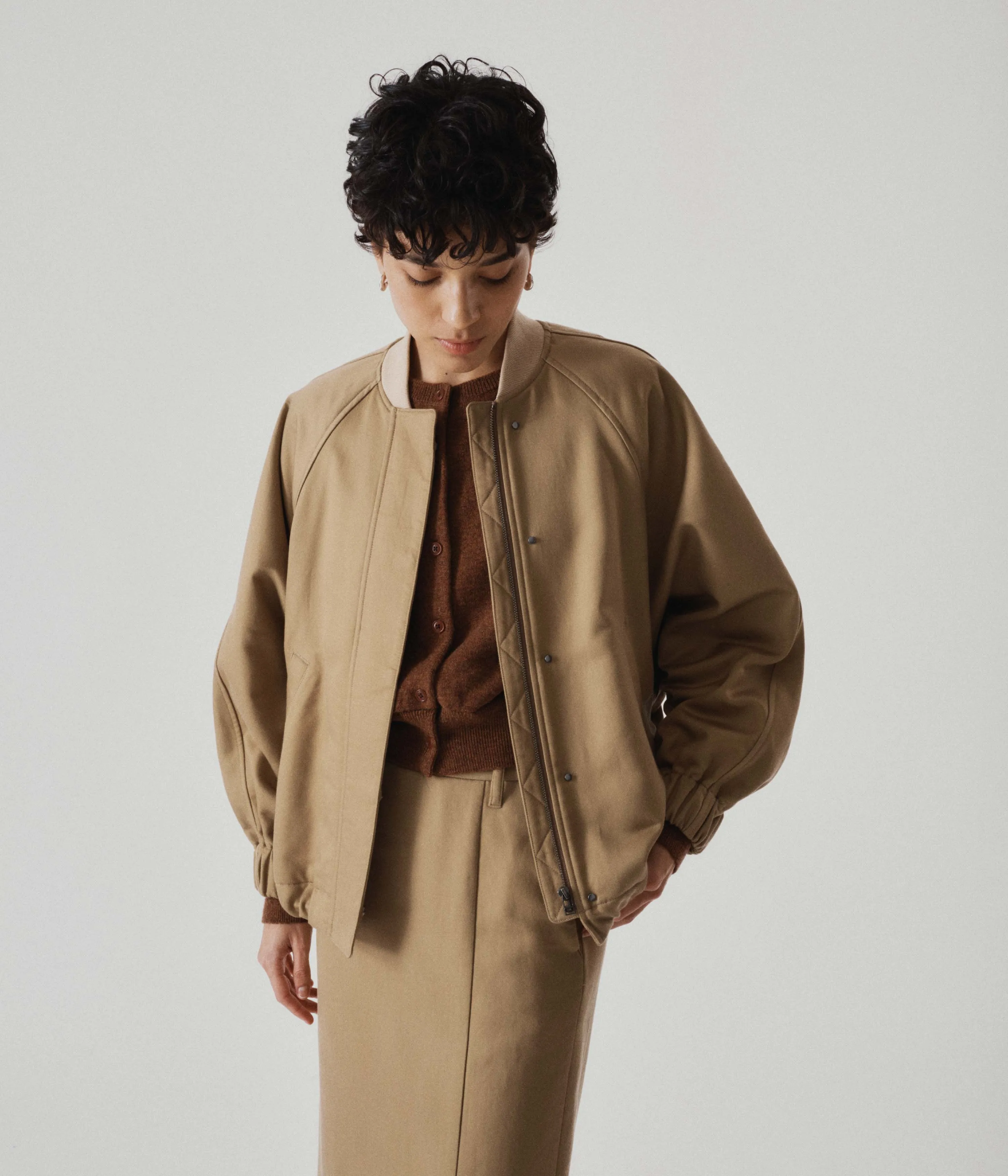 Bomber Jacket in Camel