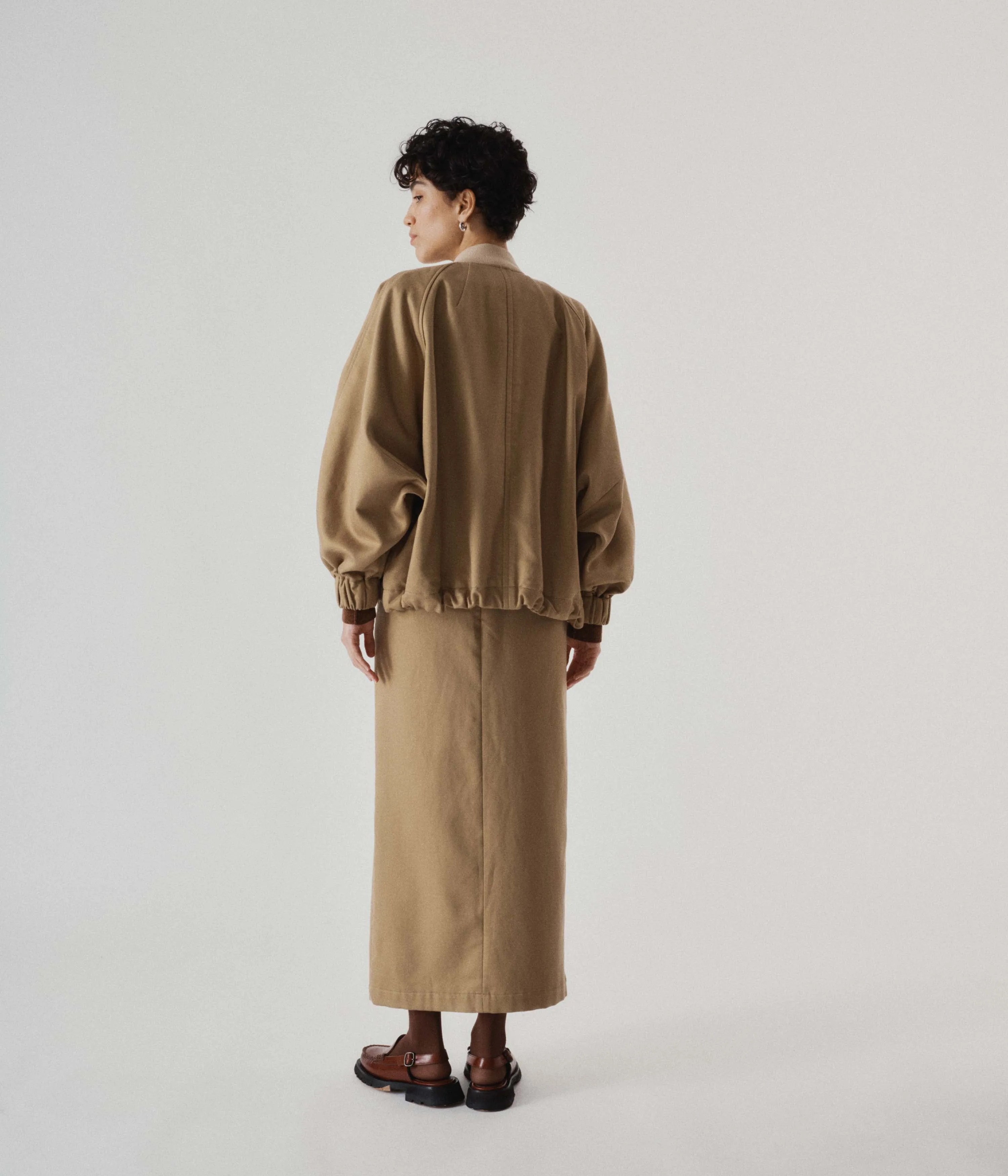 Bomber Jacket in Camel