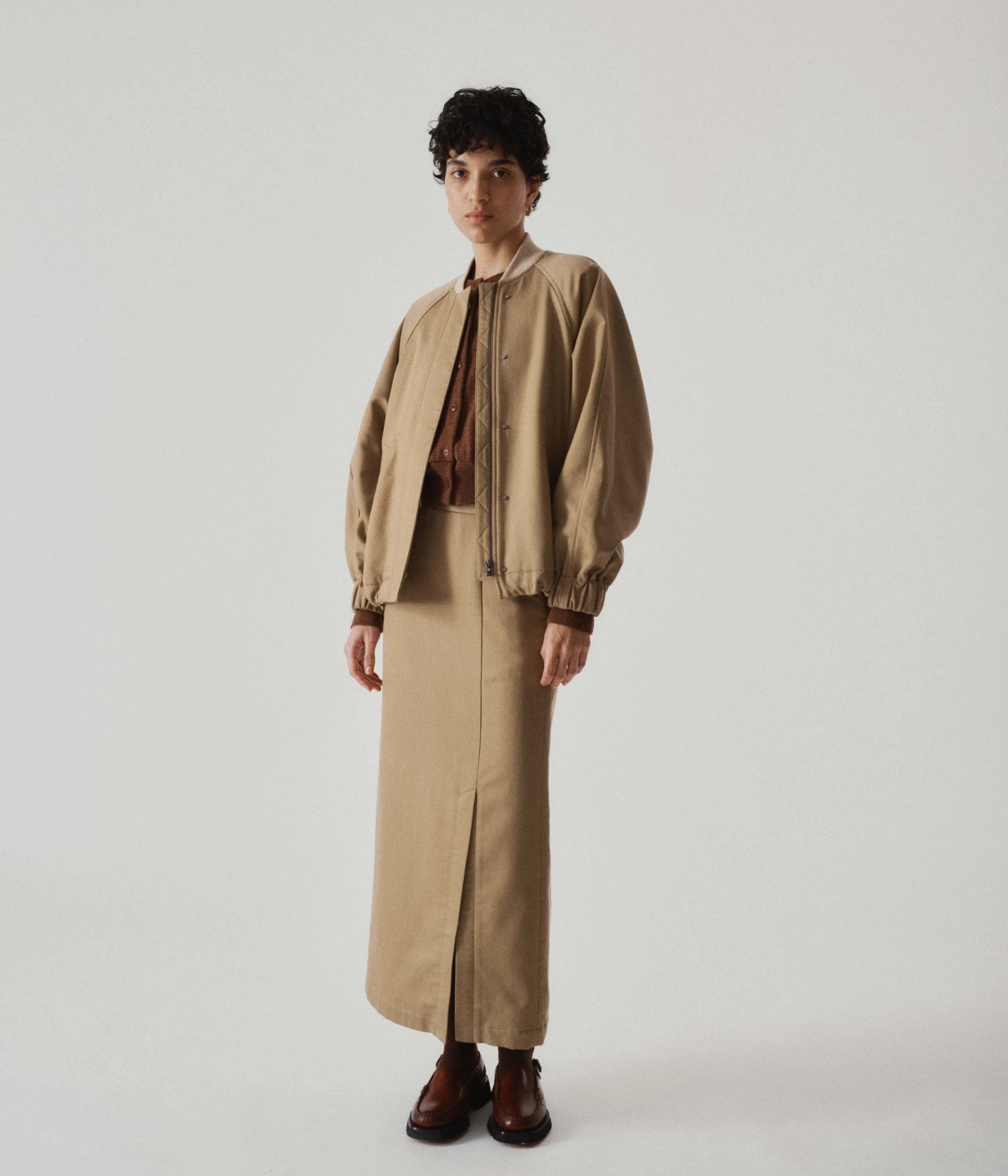 Bomber Jacket in Camel