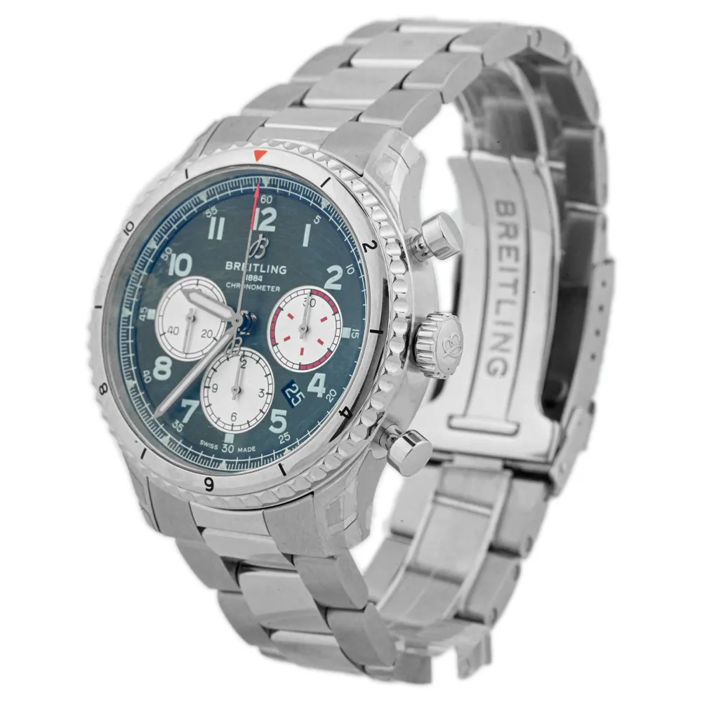 Breitling Men's Aviator 8 Curtiss Warhawk Stainless Steel 43mm Green Chronograph Dial Watch Reference #: AB01192A1L1A1