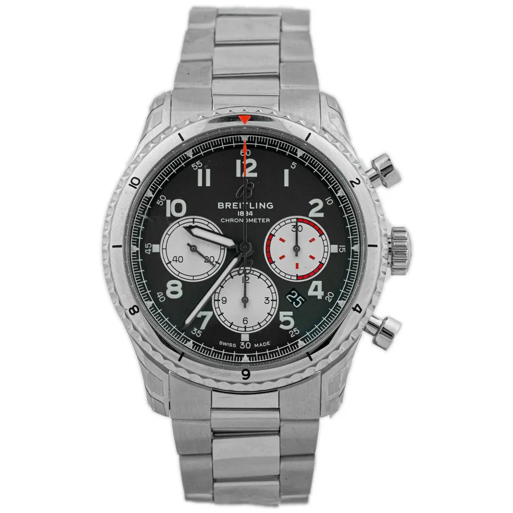 Breitling Men's Aviator 8 Curtiss Warhawk Stainless Steel 43mm Green Chronograph Dial Watch Reference #: AB01192A1L1A1